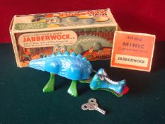 Triang Minic Clockwork Jabberwock: Novelty Dragon - blue/green. Red felt tongue that moves side to
