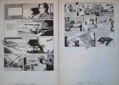 Original Hand Drawn World at War Story Board Artwork: Original Pen & Ink by John Aldrich For the