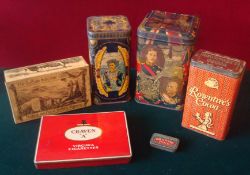 Selection of Tins: To include Scarce WW1 Tea Caddy/Tin, Drawing Pins Tin, The Balkan Sobrame