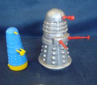 Two Original circa 1965 Daleks: Very rare Dalek Skittle in grey together with a Blue & Yellow