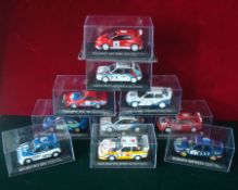 Motor Rally Cross Diecast Cars: Ten examples featuring Subaru Impreza x2, MG Metro 6R4, Audi Quattro