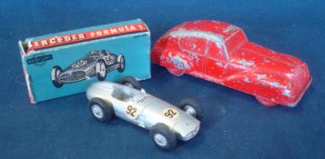 Mercury Mercedes Racing Car: No 55 made in Italy in original box together with a Push a Long Metal