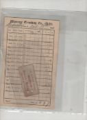 Railways ? Wantage Steam Tramway Company Ltd. 1883. 2 early items. Printed conductor?s card listing