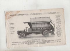 Ephemera ? Advertising- Transport illustrated advertising show card for early motor omnibus By The