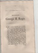 Highland Rebellion Printed Act of Parliament dated October 17th 1745 being the Act of Attainter for