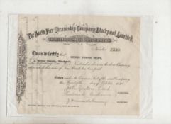 Ephemera ? Share Certificate issued by The North Pier Steamship Company^ Blackpool Limited.