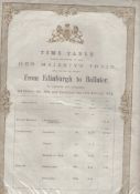 Railways Royal Train. Great Eastern railway ? beautiful time table for use on the Royal Train