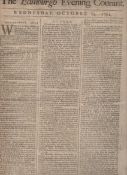 Longitude an edition of the Edinburgh Evening Courant for October 14th 1761 with a report on the