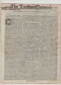 Thomas Gainsborough edition of the London Chronicle for August 9-12 1788 with a report on the