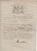 Ephemera ? Lord Chamberlain?s Certificate for an opera at the Grecian Saloon^ Hoxton^ London. 1849.