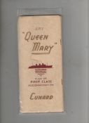 Ephemera ? advertising ? Cruise Ships ? Queen Mary. First Class Accommodation c1947-55. An