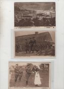 WWI group of approx five postcards^ one showing fighting in the trenches^ two of George V at the