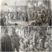 India Sikh large scale engraving of the Maharajah Ranjit Singh in Court 1858. A superb engraving of