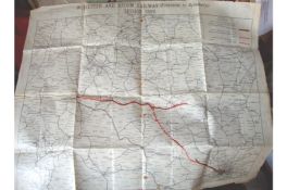 Worcestershire ? Railway Map printed map of the Worcester and Broom Railway dated 1889^ showing^