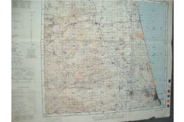 WWII ? Palestine group of three British wartime maps showing (1) Jaffa and Tel Aviv^ (2) Acre and (