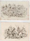 Military ? remarkable series of images of Waterloo and Wellington approx 14 litho printed sketches