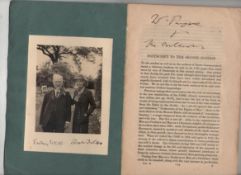 Signed photograph of Sidney and Beatrice Webb. Political ? Communism ? Sidney and Beatrice Webb