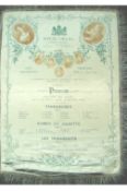 Opera ? silk programme 1897 ? Queen Victoria?s Diamond Jubilee fine silk programme for the State