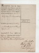 Autograph ? Military ? Lord Amhurst treasury document signed as Colonel of the 2nd Regiment of Life