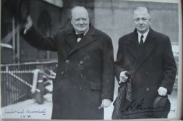 A fine signed wartime photograph of Winston Churchill. Autograph ? Winston Churchill fine black and