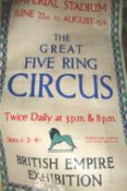 Ephemera ? Circus ? Wembley Empire Exhibition 1924 a fine poster from the Exhibition advertising