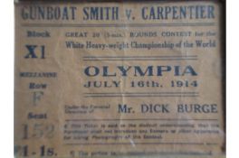 Rare Boxing Ticket 1914 ? rare ticket for the ?White Heavy-weight Championship of the World? fought