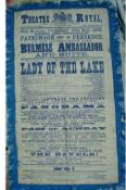 Theatre ? Silk Programme 1872 fine silk programme for a gala performance at the Theatre Royal