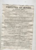 Music ? Handel ? Chester Festival 1821 printed advertisement for the Chester Festival of 1821 which