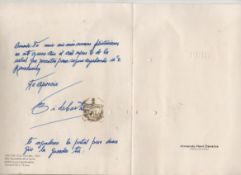 Autograph ? Fidel Castro autograph note signed to a greetings card with the embossed date of 1986