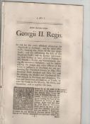 Rare Act from the Highland Rebellion 1745 ? Printed Act of Parliament dated October 17th 1745 ?for