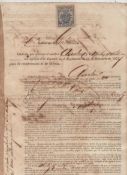 Slavery ? Chinese Slavery in Cuba rare contract for a Chinese slave worker^ dated 1877^ partially