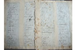 A fine document of leading 19th c artists including the rare signature of Richard Dadd Artists two