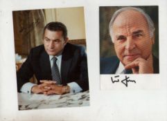 Autographs ? politics group of three signed photographs of former political leaders including Hosni