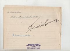 Autograph ? Royalty ? King Victor Emanuel III of Italy wartime document signed dated 1941. Although