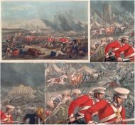 Important Lithograph of the Sikh Wars. First Sikh War Battle Lithograph Ferozshah (2nd day) 1845.