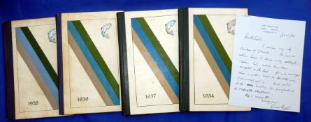 EPHEMERA: Four volumes from The Usk Valley Casting Club Handbook dating 1938, 39, 54 and 1957, all
