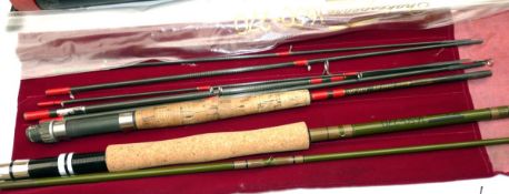 RODS: (2) Shakespeare Deluxe Travel fly rod, 9` 6 piece, model 1717-270, red whipped guides, cork