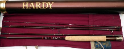 ROD: Hardy Sovereign Smuggler 9` 5 piece carbon travel fly rod, burgundy blank, guides whipped