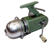 REEL: Augermatic trigger action early alloy spinning reel with futuristic domed spool cover, orbital