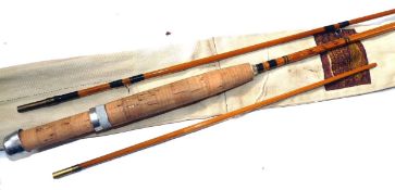 ROD: Constable of Bromley, the Wallop Brook 7`6" 2 pce split cane staggered ferrule trout fly rod in