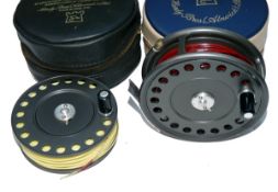 REEL & SPOOL: (2) Hardy St John Mk2 alloy fly reel in as new condition, black handle, 2 screw latch,