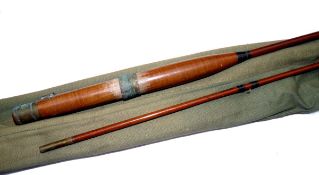 ROD: Hardy early greenheart 7`6" 2 piece trout fly rod, No.G16570, black whipped snake guides,