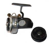 REEL & 2 SPOOLS: Hardy Altex No1 MK 5 spinning reel, grey enamel finish, full bail, right hand wind,