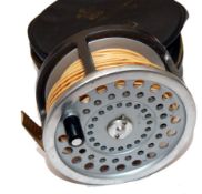 REEL: Hardy Marquis No.3 Silent Check alloy salmon fly reel, black handle, 2 screw drum latch,
