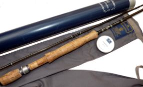 ROD: Hardy Ultralite 9`6" 2 piece graphite trout fly rod, grey blank, lined butt/stripper rings,