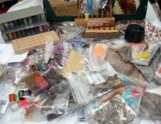 FLY TYING MATERIALS: Large collection of assorted fly tying materials inc. capes, wings, feathers,