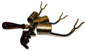 ACCESSORY: Extremely rare Malloch of Perth 3 rod boat trolling support, in brass as illustrated in