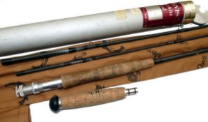 ROD: Orvis Graphite 11` 3 piece fly rod, grey spiral blank whipped black, 7.5" cork handle with