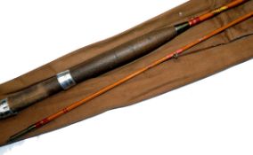 ROD: Allcock`s Little Gem 7` 2 pce split cane brook trout fly rod, red agate butt & tip lined