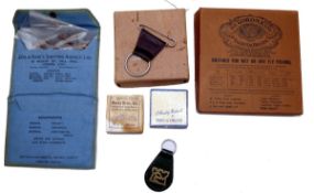 ACCESSORIES: (Qty) Early Hardy Corona card line box 6"x6", 2 x smaller Hardy card fly boxes, Hardy